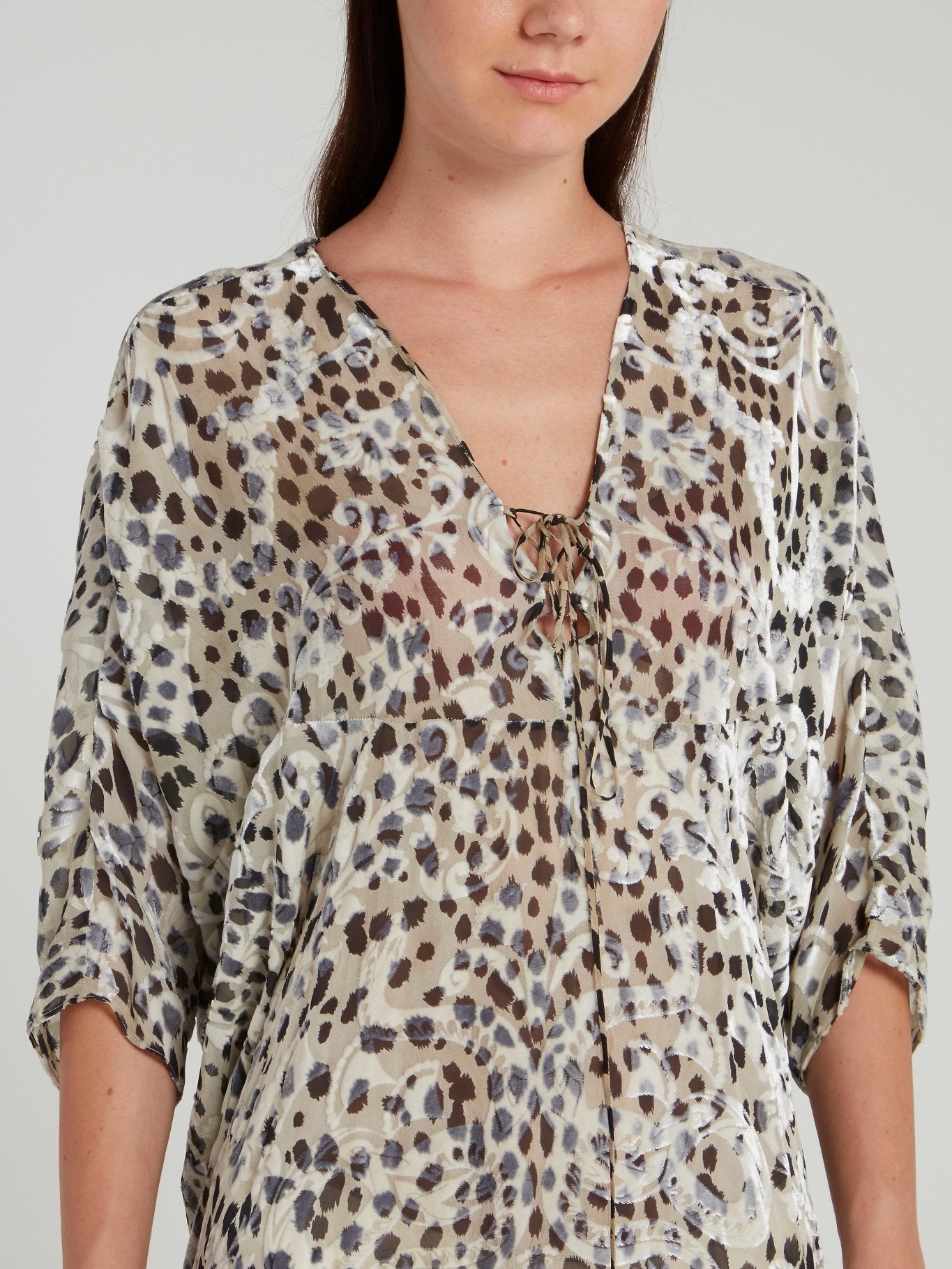 Платье-макси с анималистическим принтом