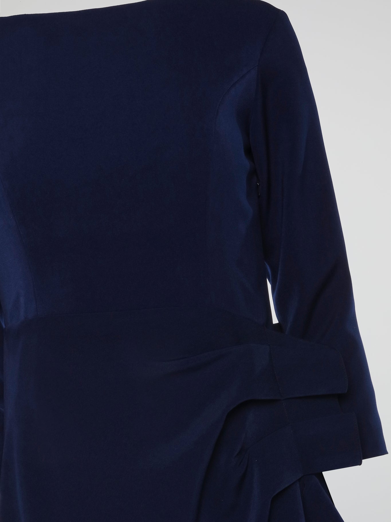 Navy Long Sleeve Evening Dress