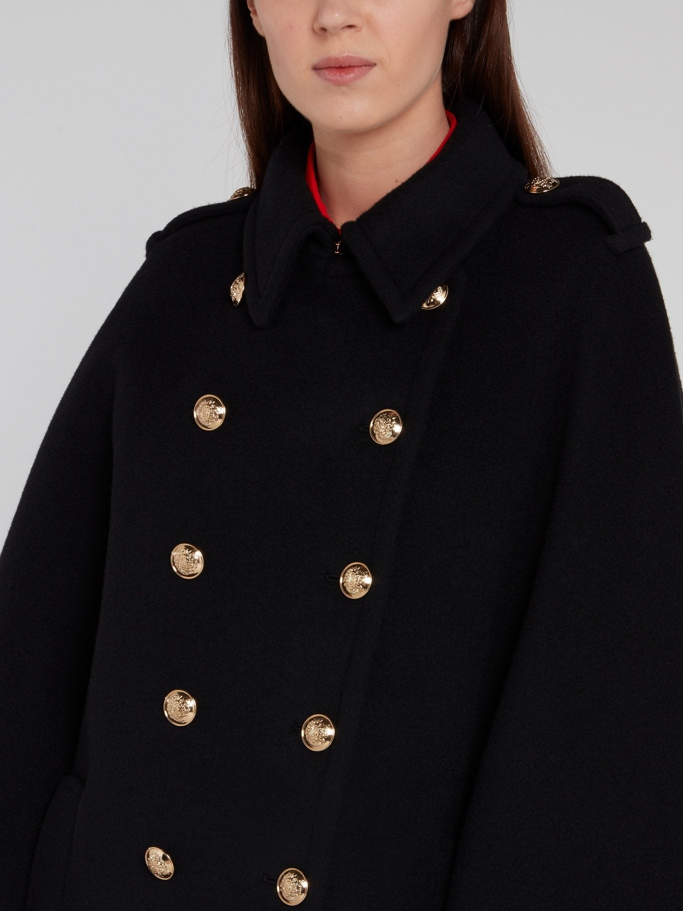 Черный двубортный жакет-болеро