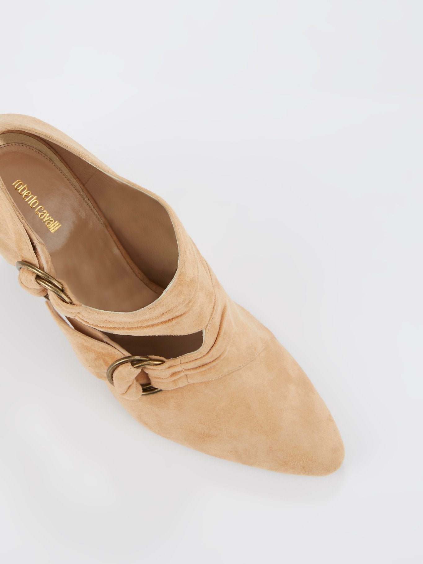 Бежевые замшевые ботильоны