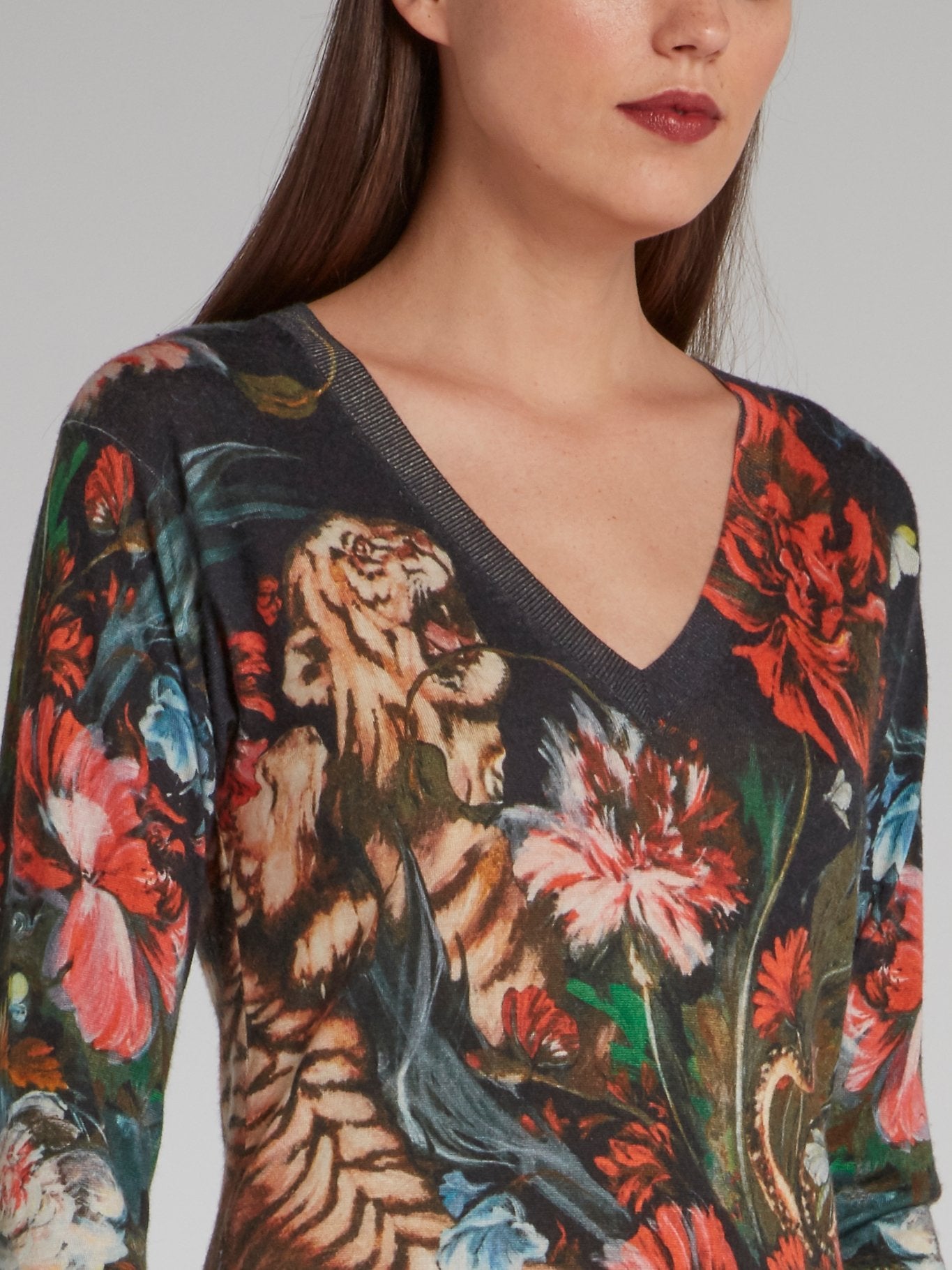 Платье-мини с цветочным принтом