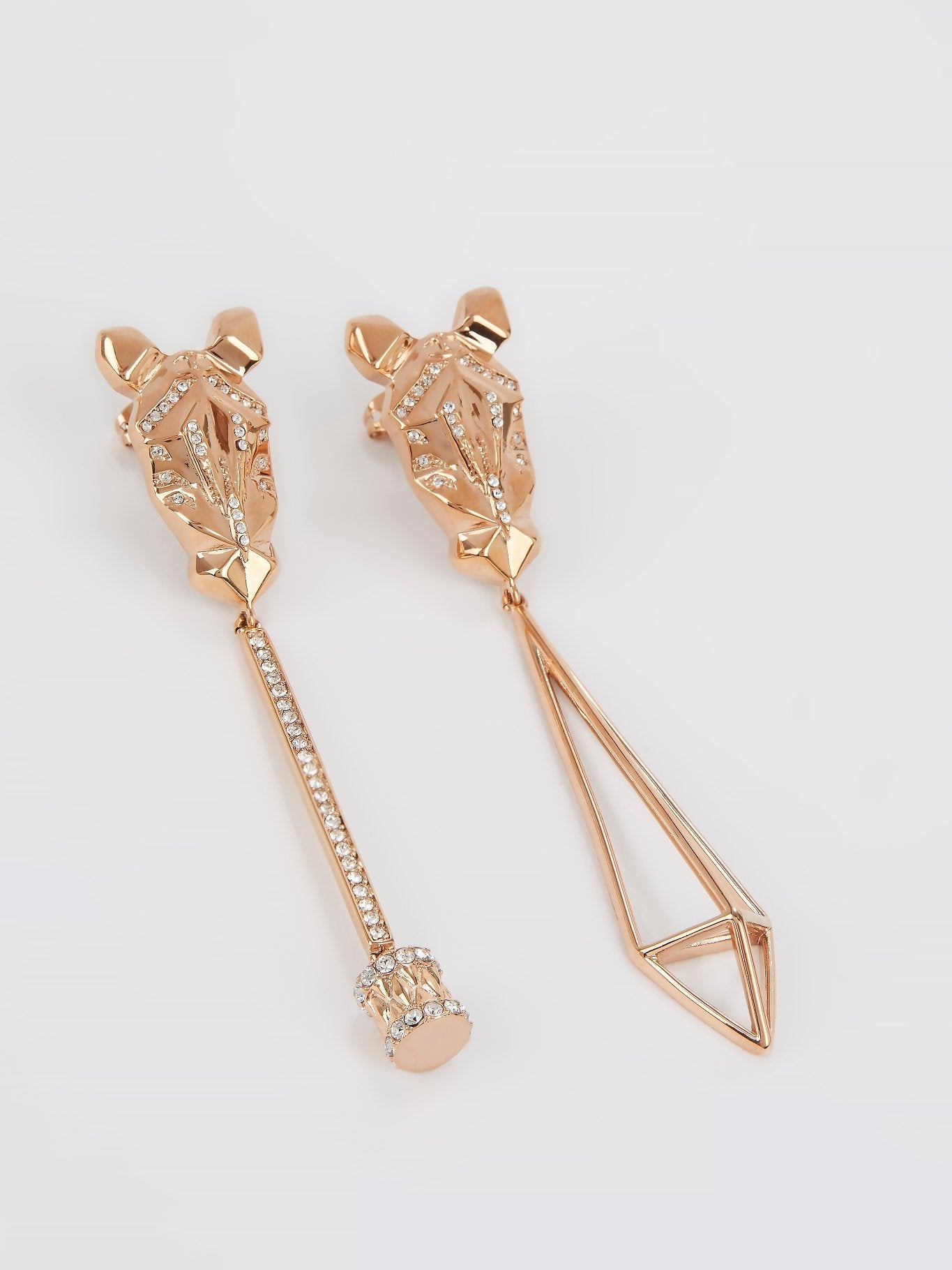 Gold Crystal Studded Cavalli Earrings