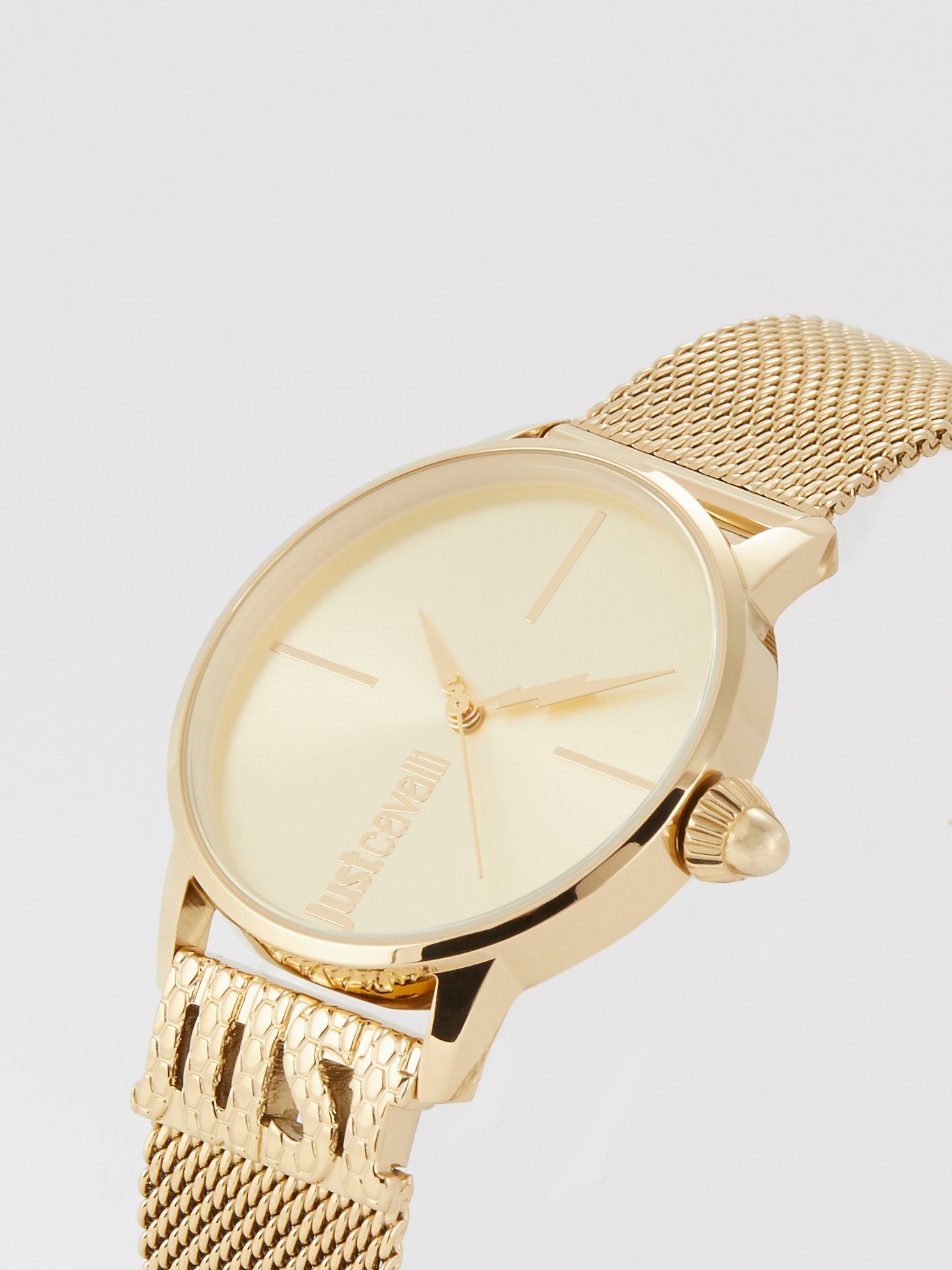 Logo Base Gold Milanese Strap Watch