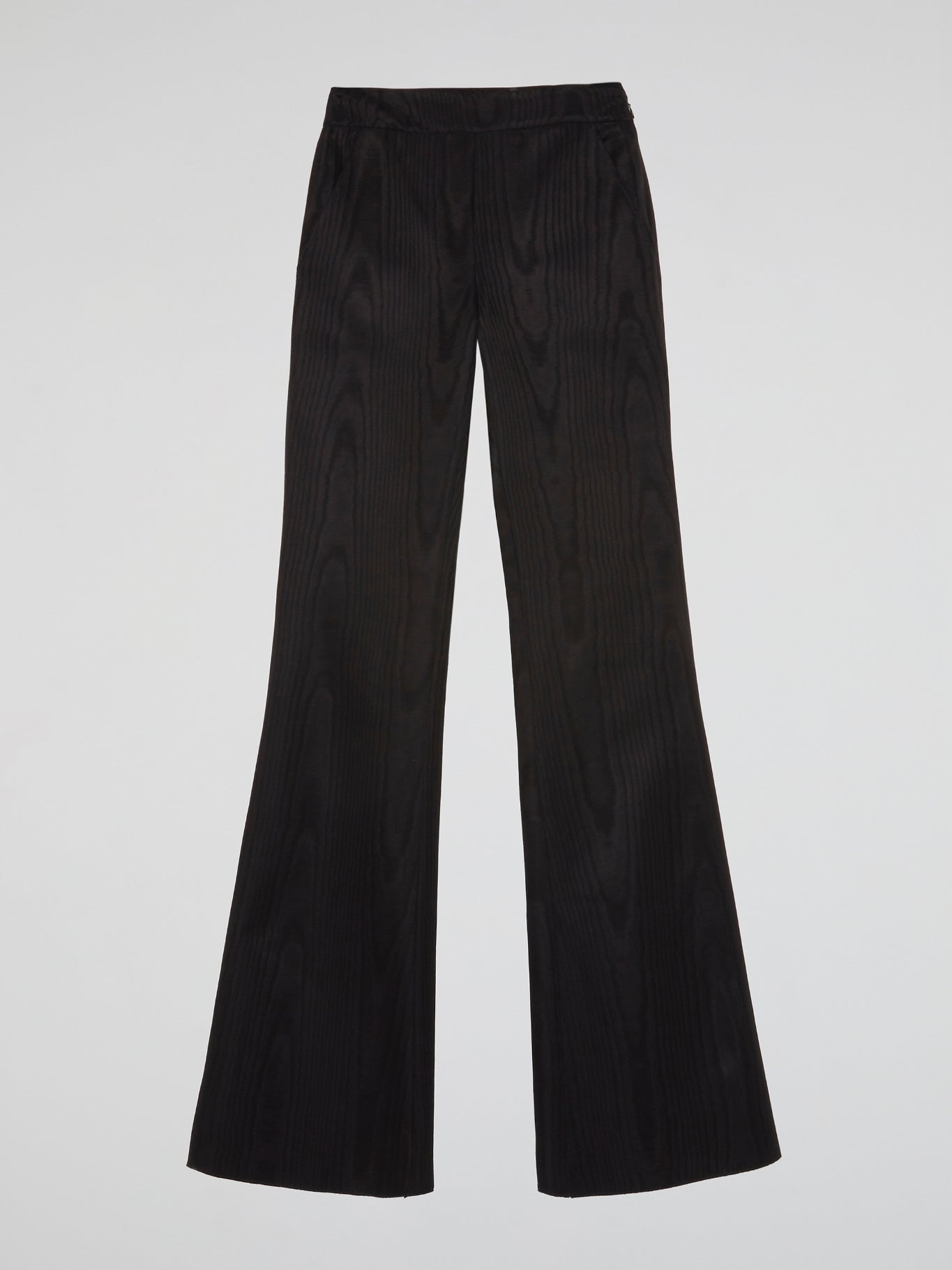 Black Satin Wide-Leg Pants