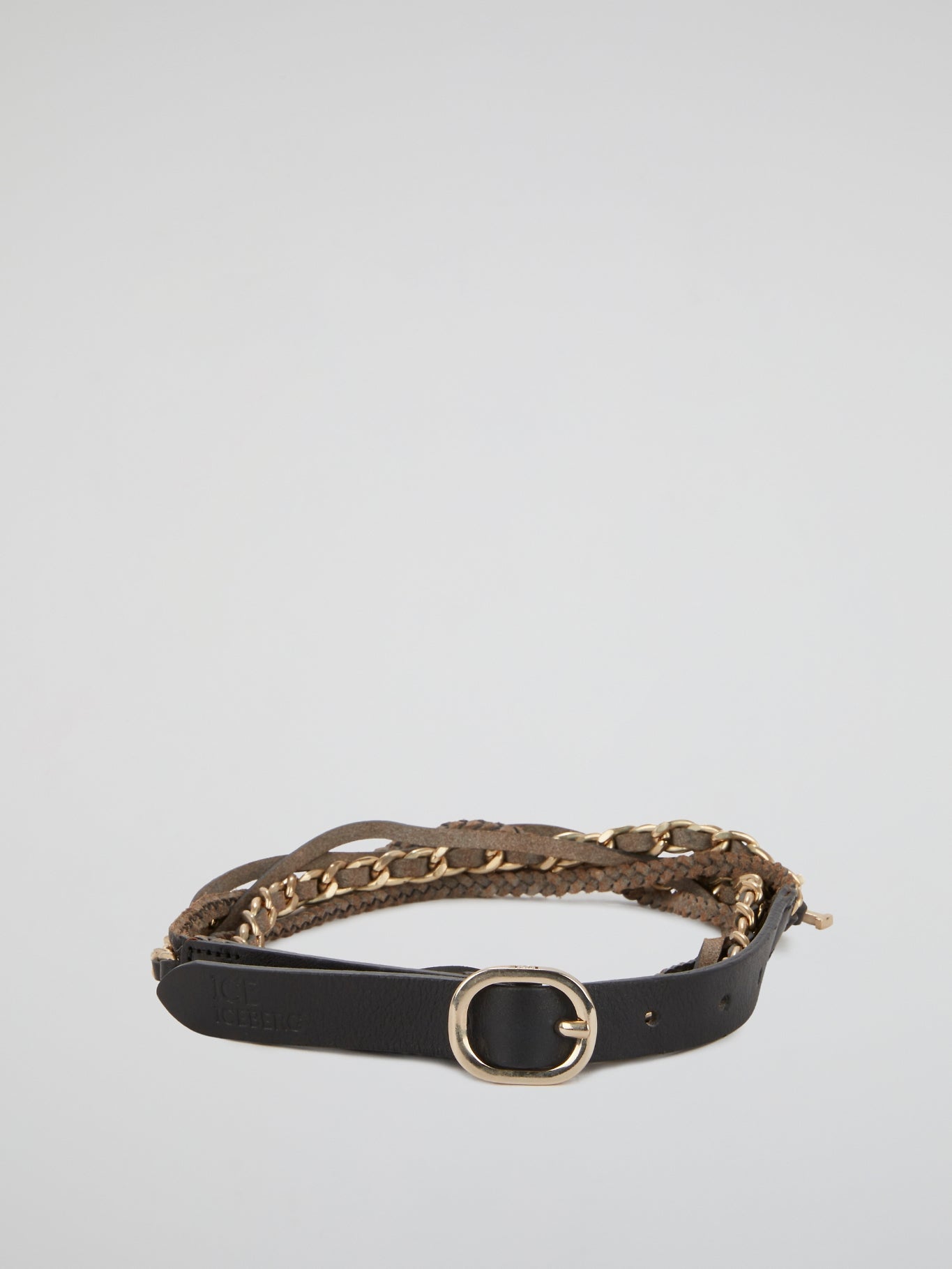 Black Multi-Strap Chain Accent Belt