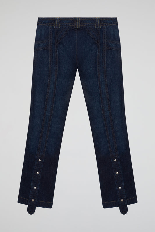 Blue Vintage Stitch High-Rise Denim Pants