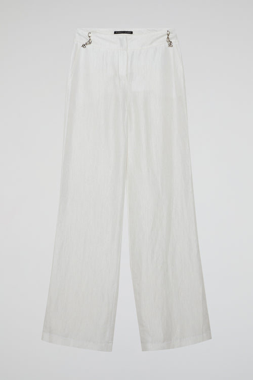 White Ivory Wide-Leg Trousers