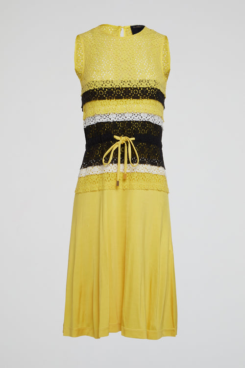 Yellow Lace A-Line Dress