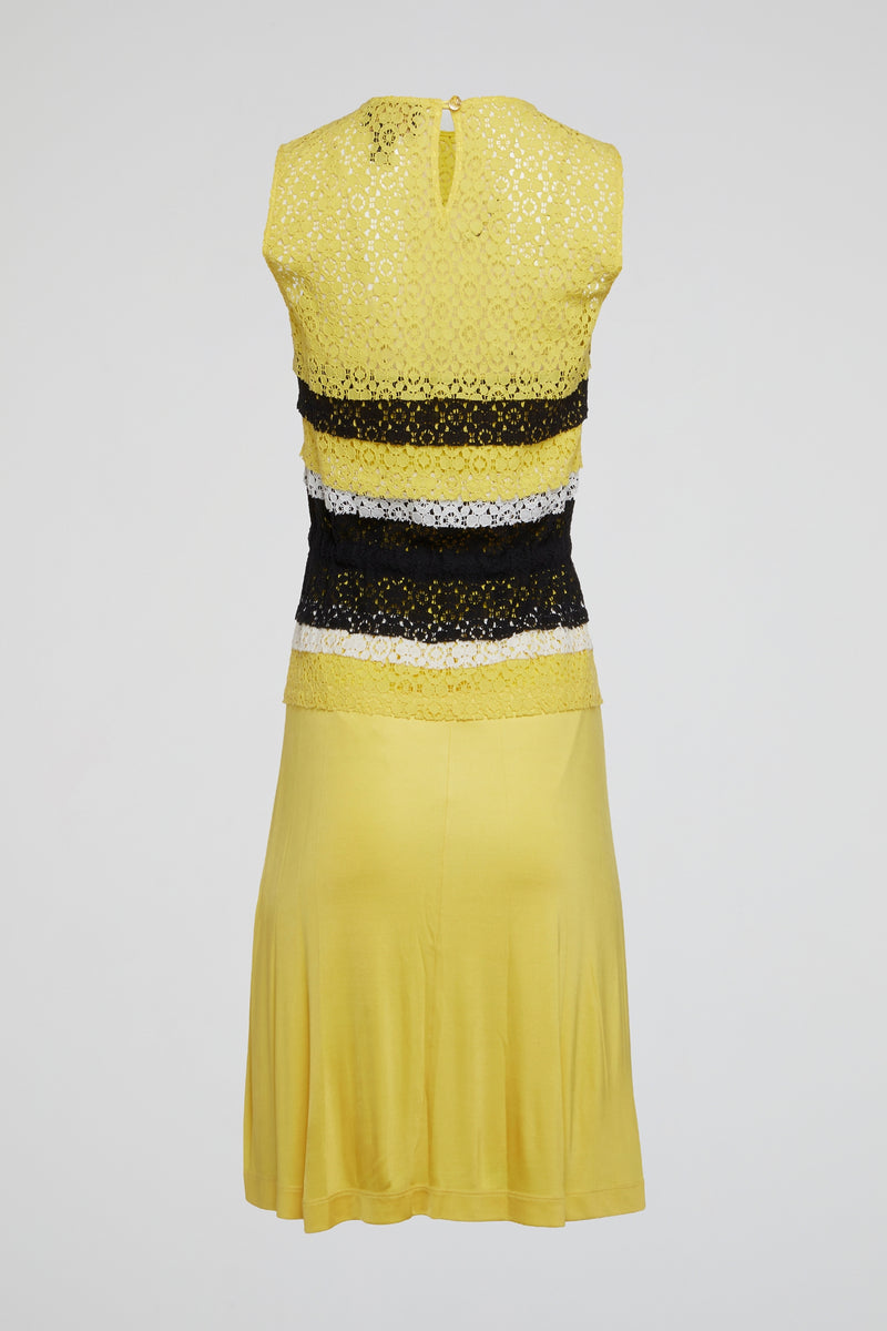 Yellow Lace A-Line Dress