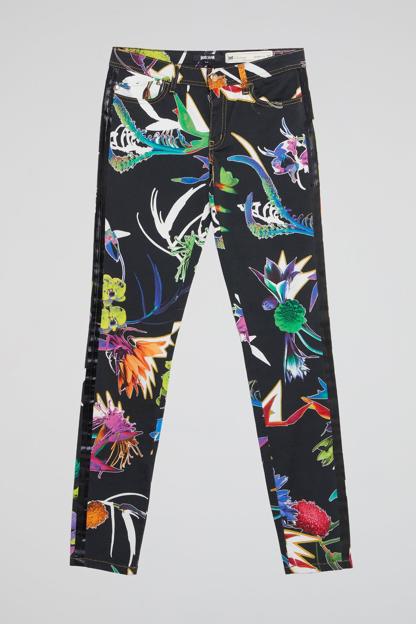 Tropical Black Botanical Jeans