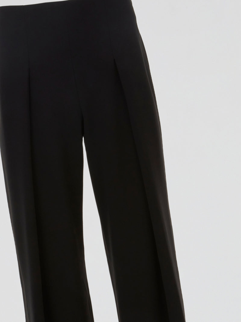 Black Tailored Wide-Leg Trousers