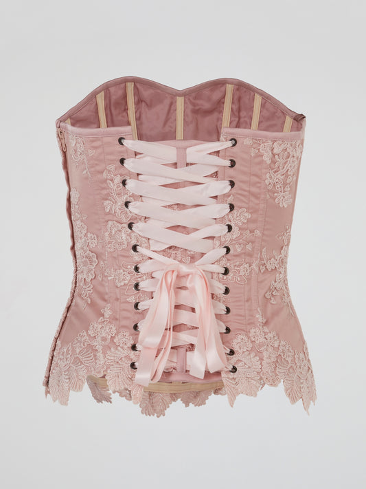 Pink Blush Embroidered Corset Top