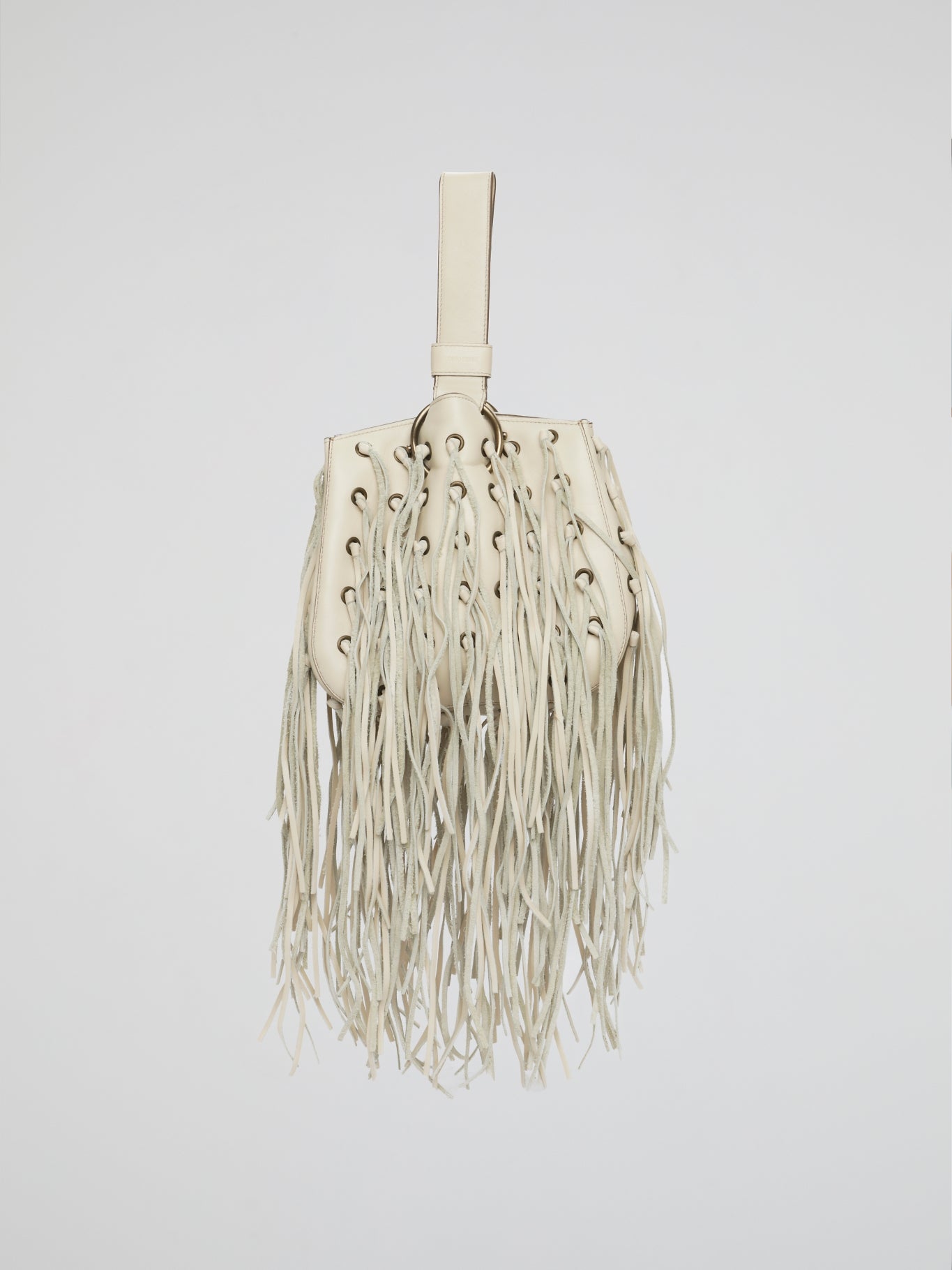 White Ivory Fringe Wristlet Bag