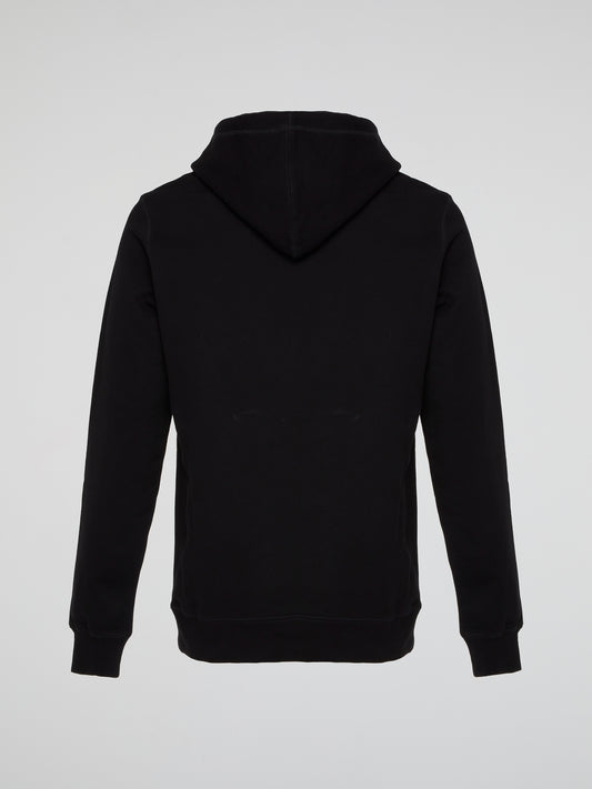 Black Drawstring Logo Essential Hoodie