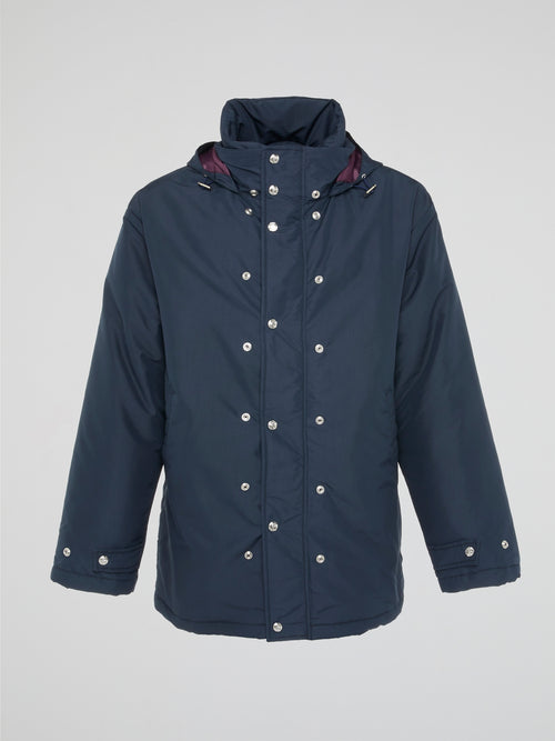 Navy Hybrid Printed Parka