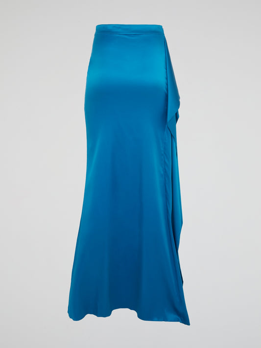 Elevate your wardrobe with this stunning Blue Asymmetrical Maxi Skirt by Roberto Cavalli. Crafted with luxurious materials and a unique asymmetrical design, this skirt is sure to turn heads wherever you go. Whether you're dressing up for a night out or adding a pop of color to your everyday look, this skirt is a must-have statement piece for any fashion-forward individual.