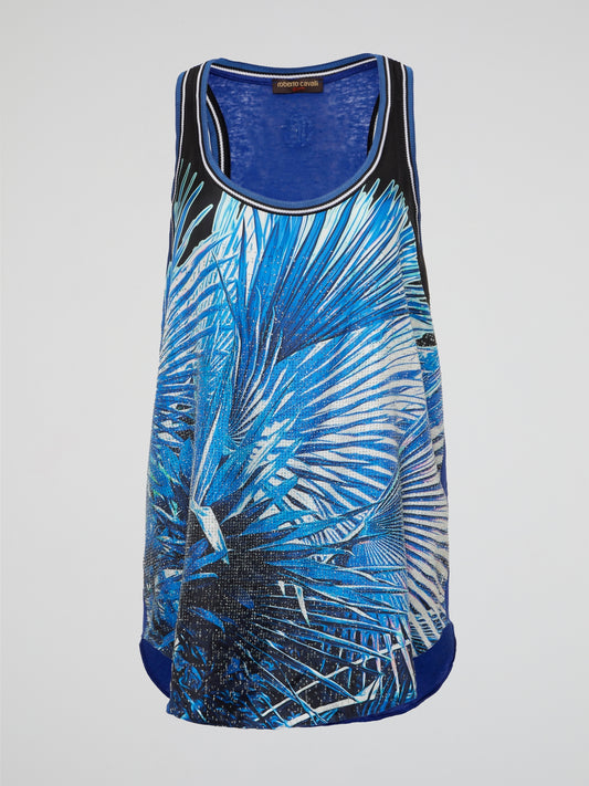 Embrace your inner trendsetter with the eye-catching Blue Studded Scoop Neck Tank Top from Roberto Cavalli. Made for those who aren't afraid to stand out in a crowd, this top features intricate studded detailing that adds a touch of glamour to any outfit. Whether you're hitting the town for a night out or simply elevating your everyday look, this tank top is sure to turn heads and make a statement.