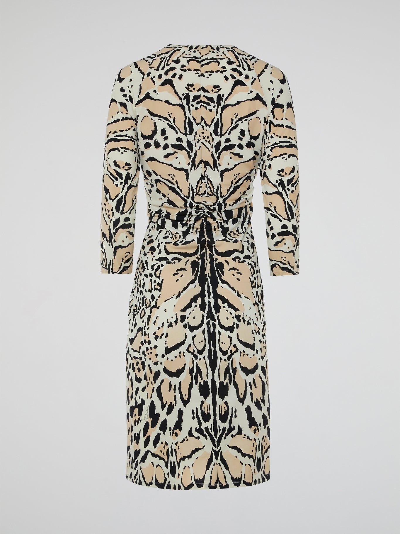 Step into the wild side of fashion with the Leopard Print Ruched Dress by Roberto Cavalli. This audaciously chic ensemble combines fierce leopard print with an artful ruched design, creating an irresistible allure. Whether it's a night on the town or an exclusive event, this dress is guaranteed to make a statement and unleash your inner untamed spirit.