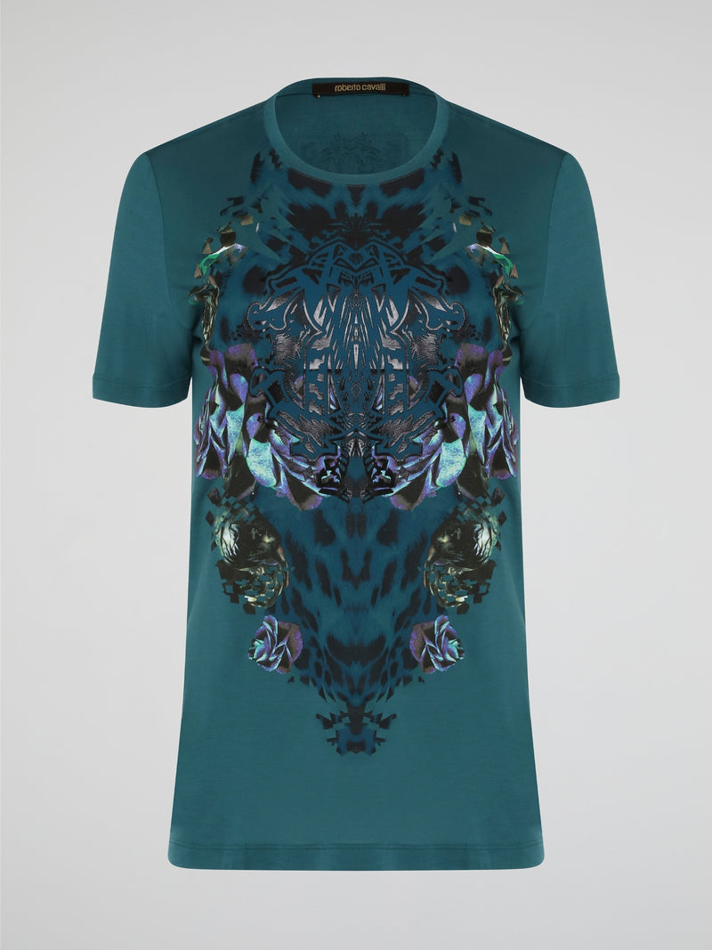 Elevate your casual style with the Green Printed T-Shirt from Roberto Cavalli, featuring a bold and eye-catching design that is sure to turn heads. Crafted from high-quality materials, this shirt offers both comfort and sophistication, making it the perfect addition to any fashion-forward wardrobe. Whether paired with jeans for a laid-back look or dressed up with a blazer for a night out, this t-shirt is a versatile and trendy choice for any occasion.