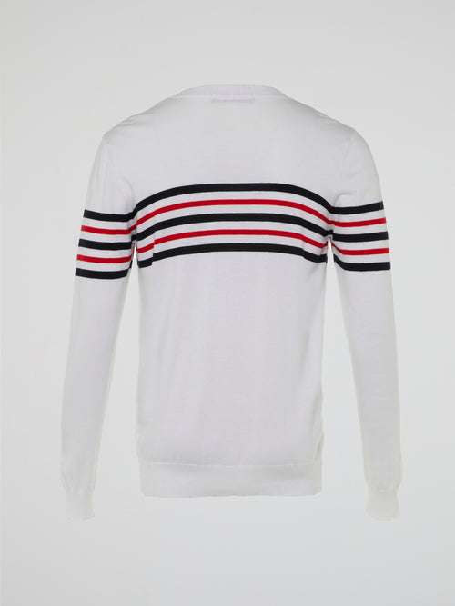 White Nautical Cardigan