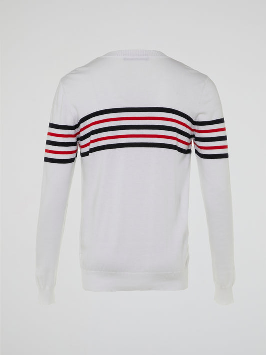 White Nautical Cardigan