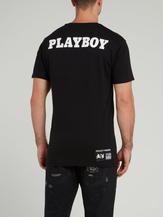 Черная футболка с логотипом Playboy
