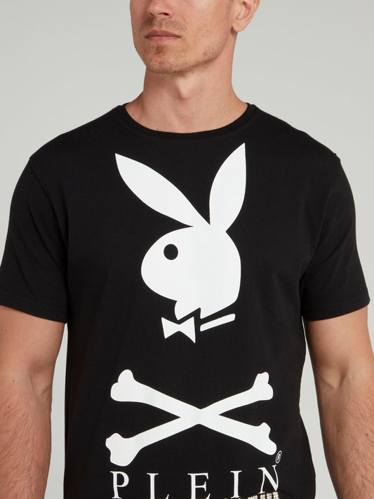 Черная футболка с логотипом Playboy
