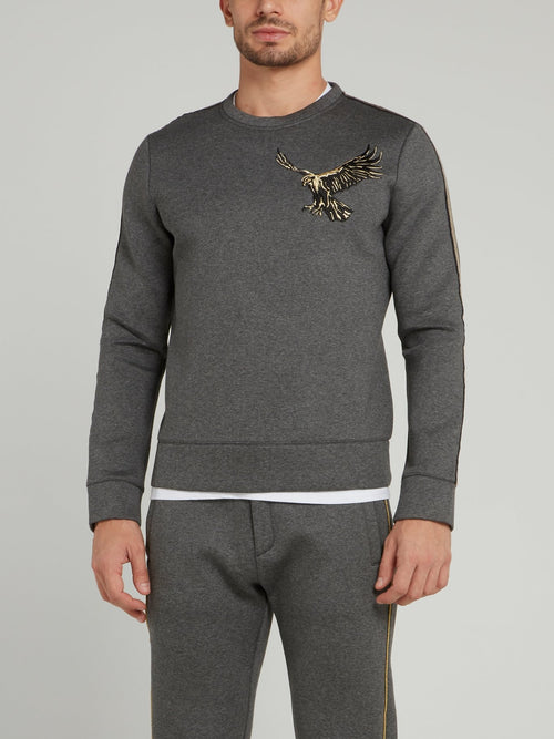 Grey Eagle Print Sweatshirt