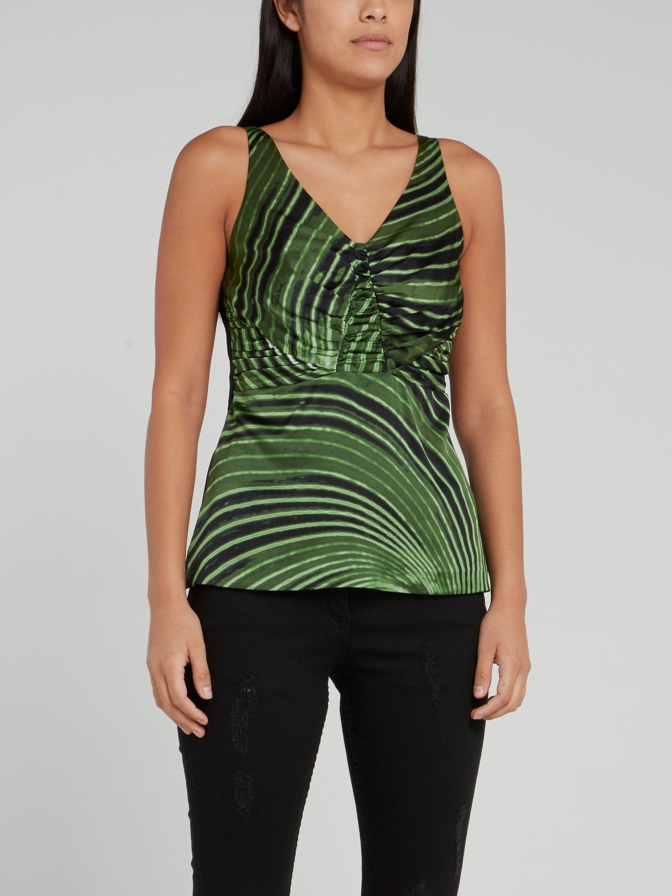 Green Ruched Tank Top