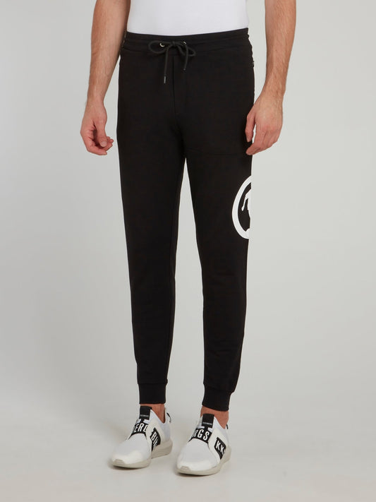 Black Sport Logo Fleece Pants