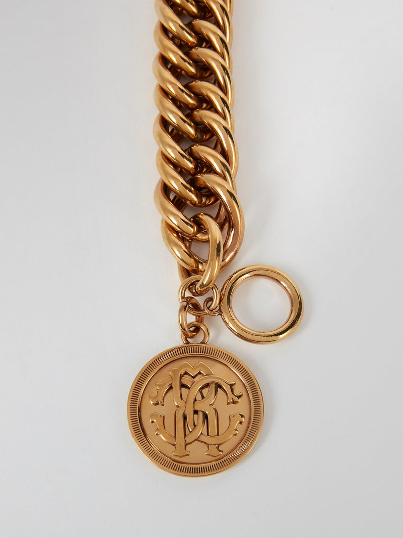 Gold Toggle Clasp Monogram Bracelet