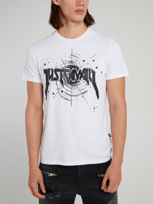 White Galaxy Print T-Shirt