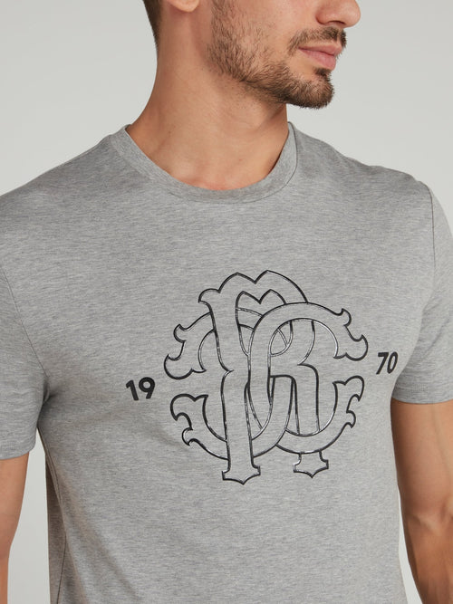 Grey Logo Knitted T-Shirt