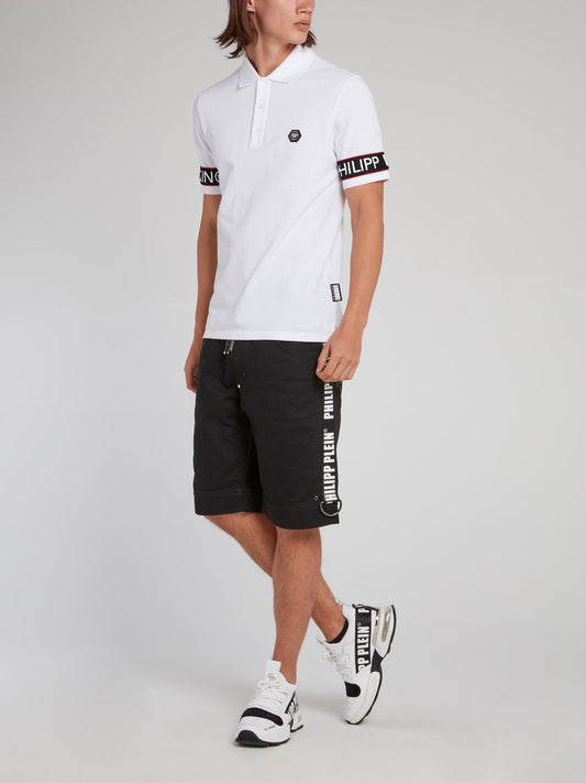 White Logo Edge Polo Shirt