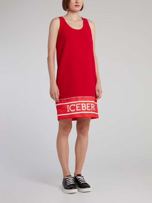 Red Logo Hem Tank Dress