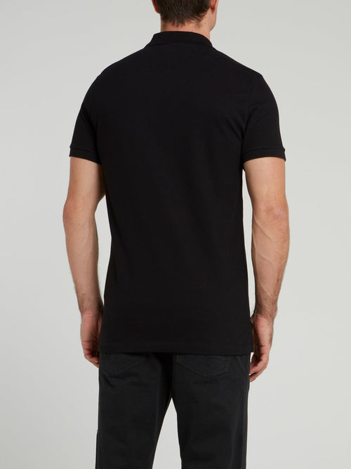 Черная трикотажная рубашка поло с логотипом