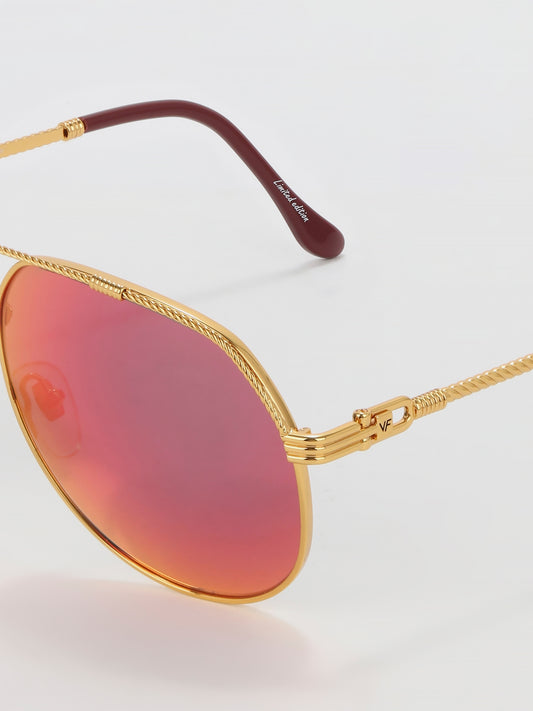 Multi-Flash Lens Aviator Sunglasses