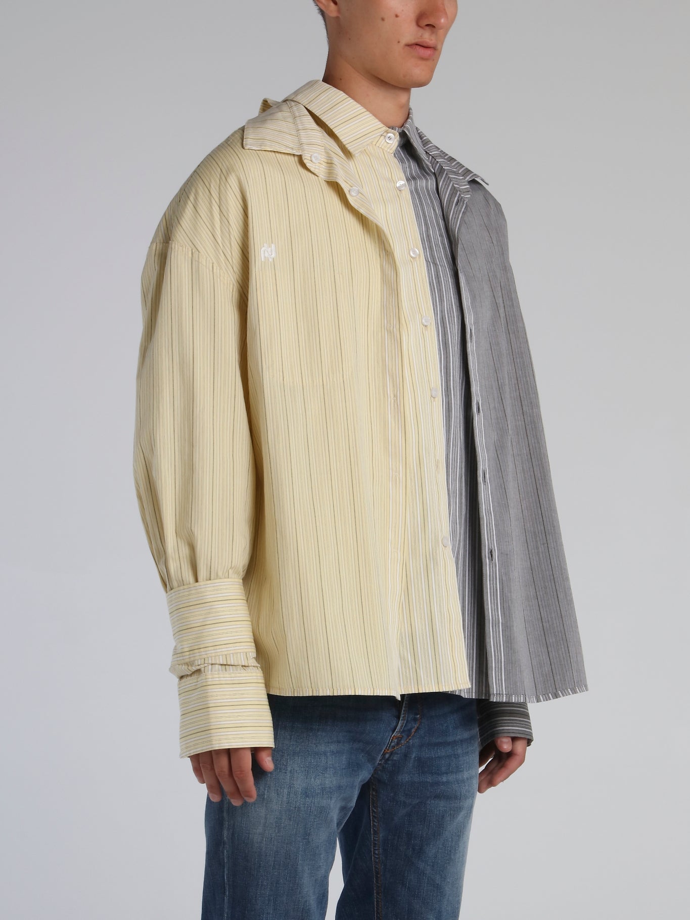 Two Tone Double Stitch Pinstripe Shirt