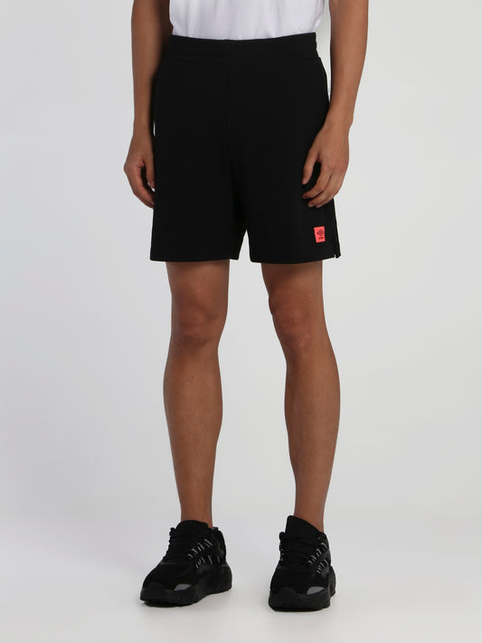 Black Ribbed Waistband Shorts