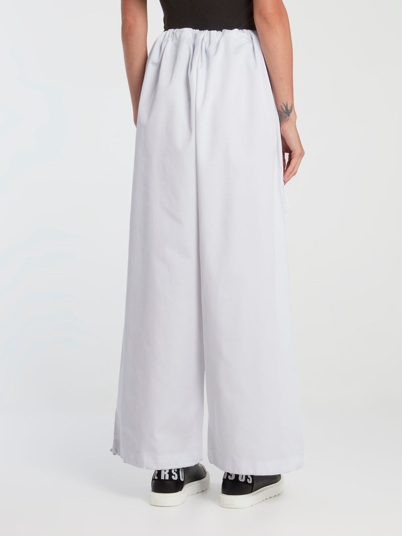 White Drawstring Oversized Pants