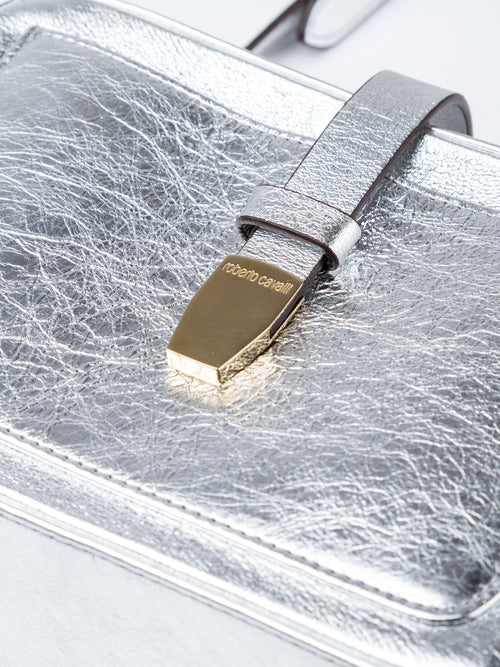 Серебряная сумка-клатч с металлическим эффектом