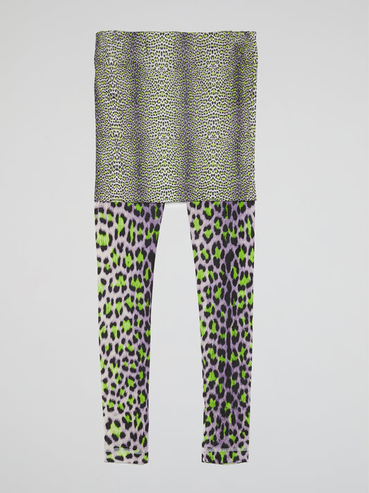 Animal Print Overlay Leggings