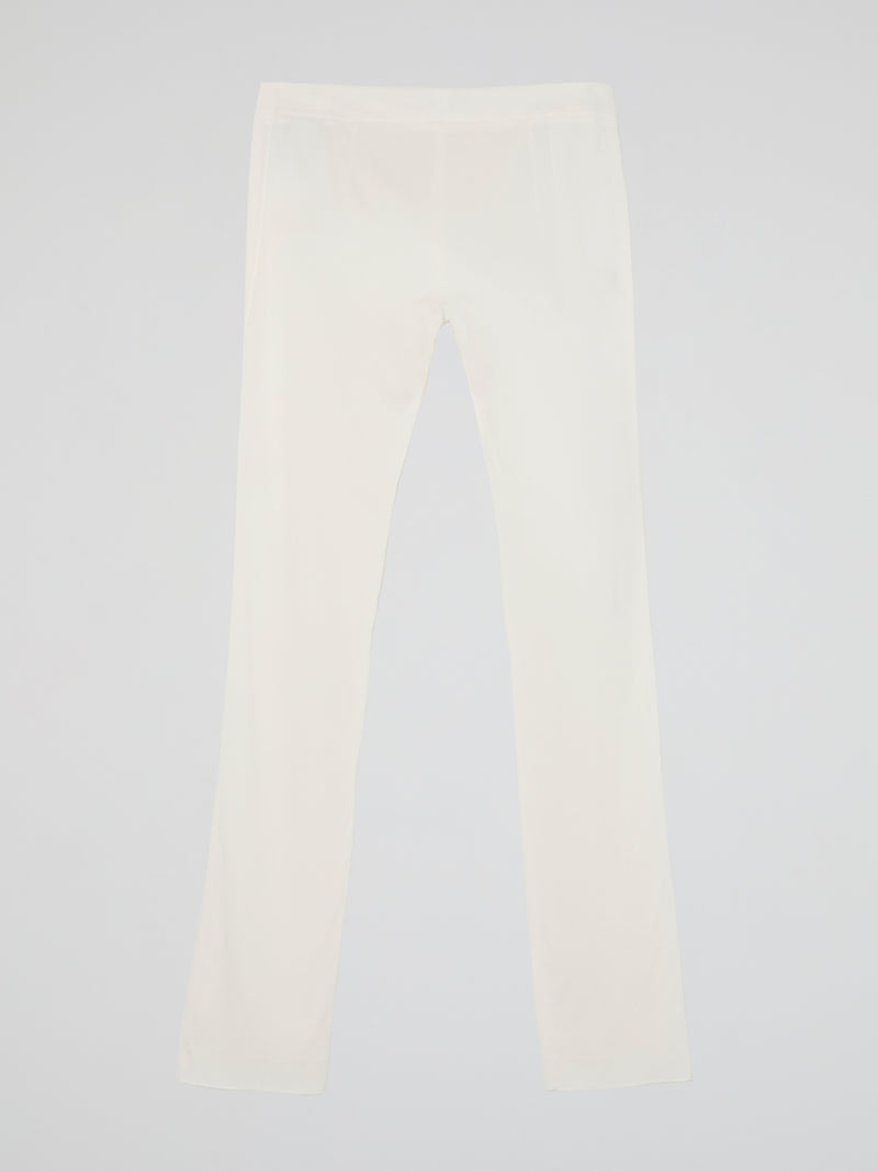 White Slim Fit Trousers