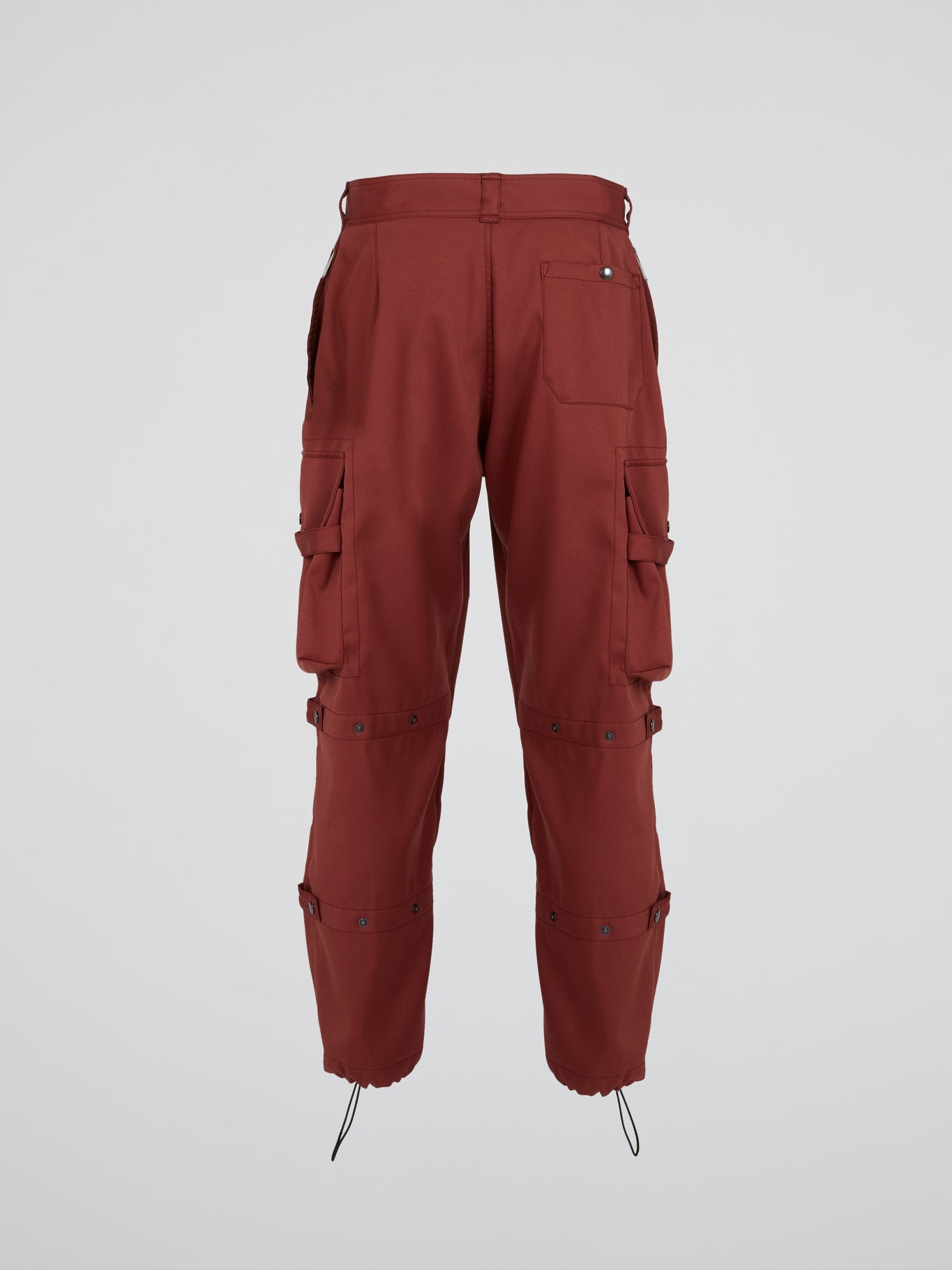 Burgundy Drawstring Cargo Pants