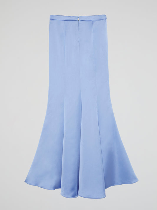 Blue Godet Long Skirt