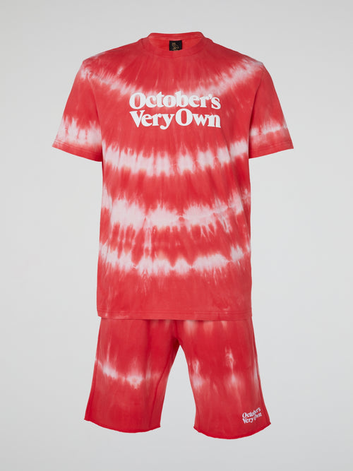 Red Marble Tie Dye Shorts