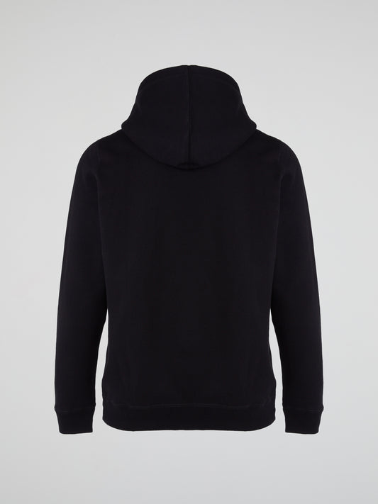 Black Owl Embroidered Hoodie