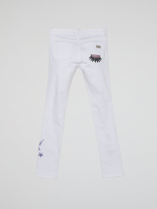 White Star Detail Jeans (Kids)